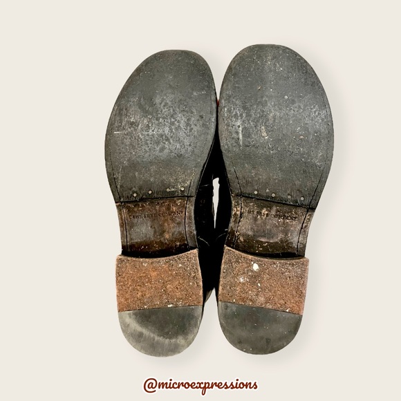 Frye Veronica Combat Distress Black Brown Tumbled Leather Laced Combat AnkleBoot - Picture 14 of 16